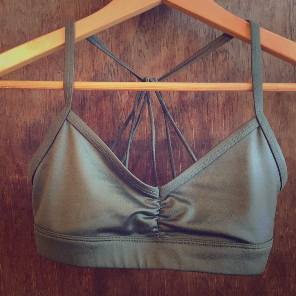 ALO Yoga Sunny Strappy Bra Jungle Glossy